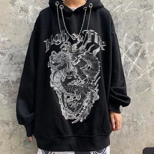 black hoodie with chains